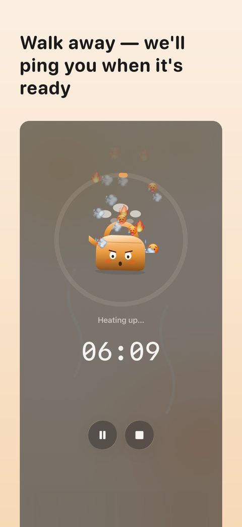 A boil in progress with the minutes counting down
